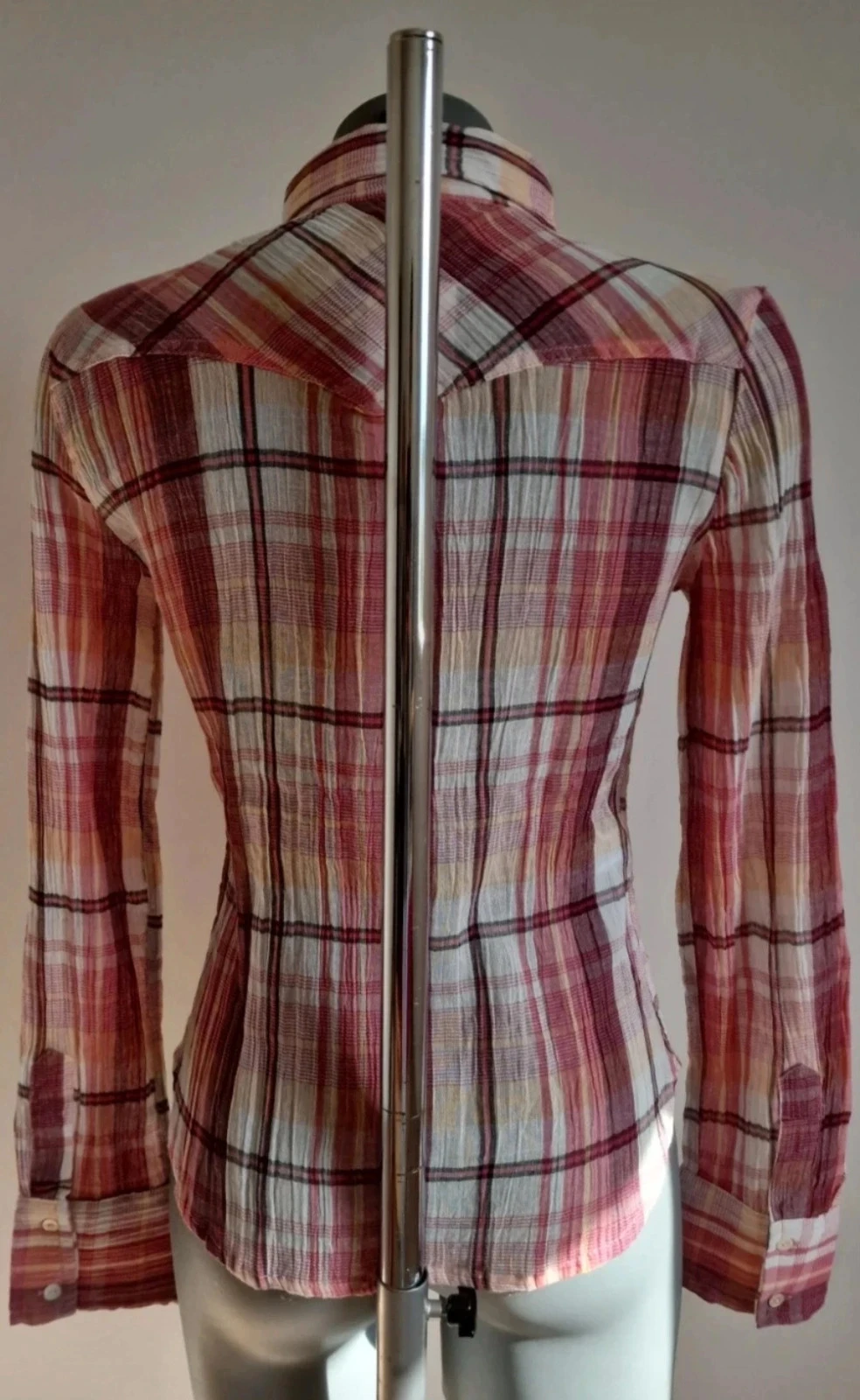 Chemise Mango à carreaux rouge/beige T36 – neuve avec étiquette (modèle rare) – photo 11